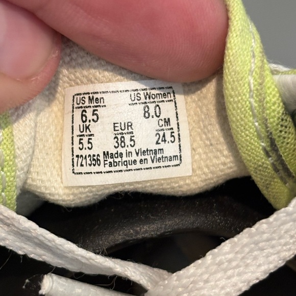 Vans era checkerboard neon green canvas casual shoes woman size 8 Youth Sz 6.5 - Picture 7 of 9